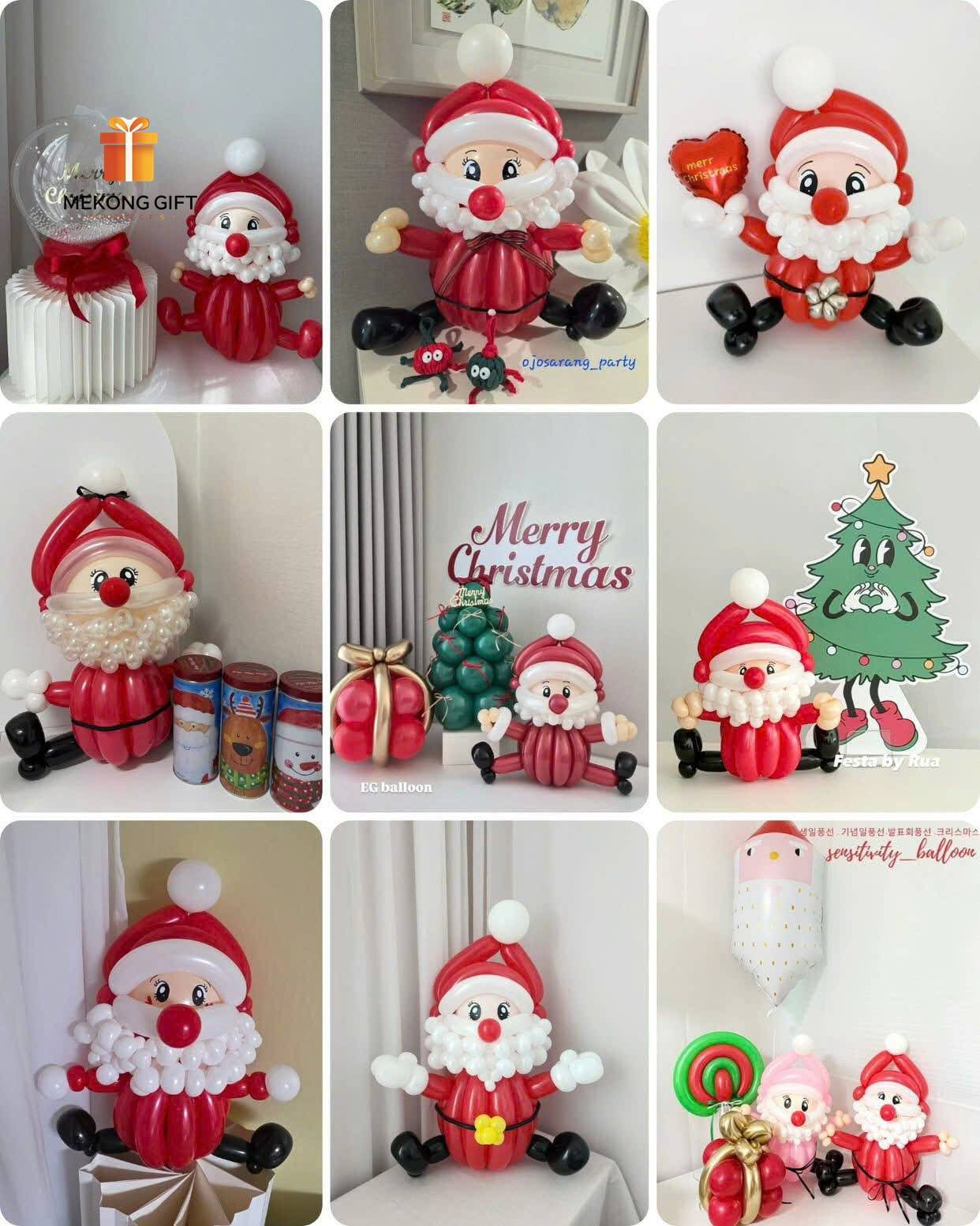 Bong Bóng Tạo Hình Ông Già Noel Độc Đáo Và Sáng Tạo